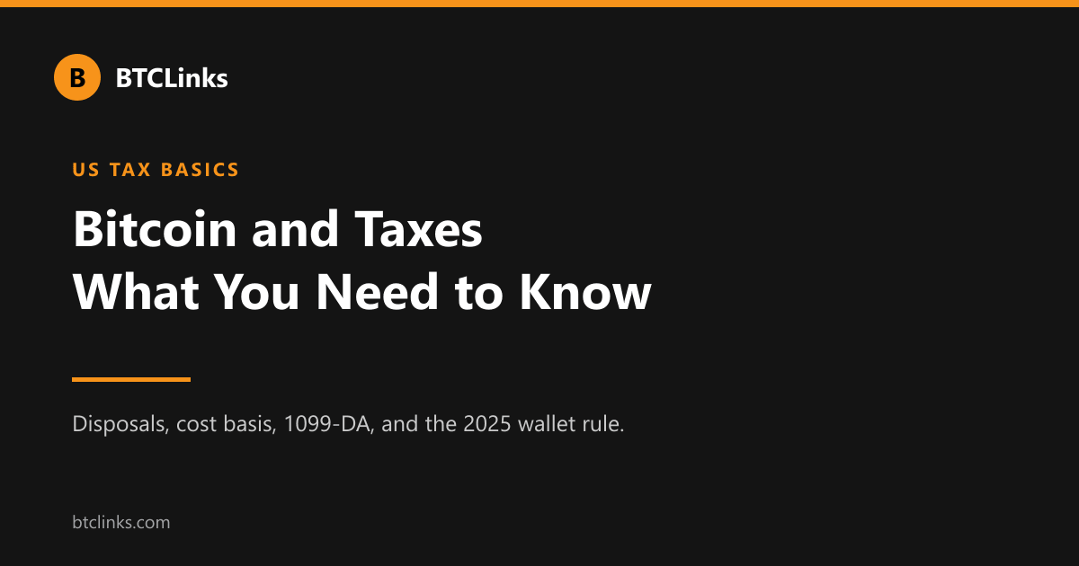Timeline of Bitcoin taxable events and 1099-DA reporting.