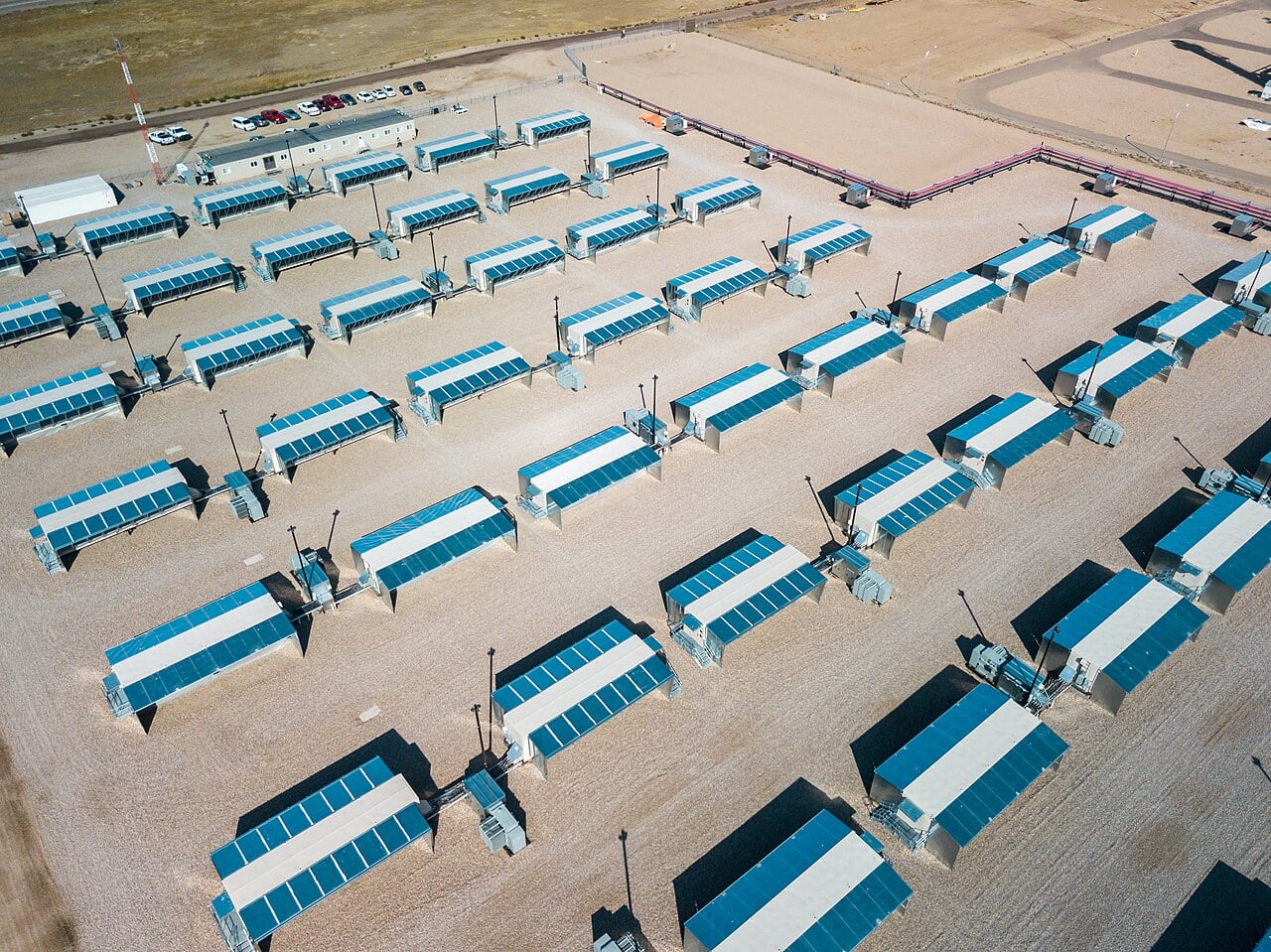 Aerial view of the Hut 8 Bitcoin mining facility in Medicine Hat, Alberta.